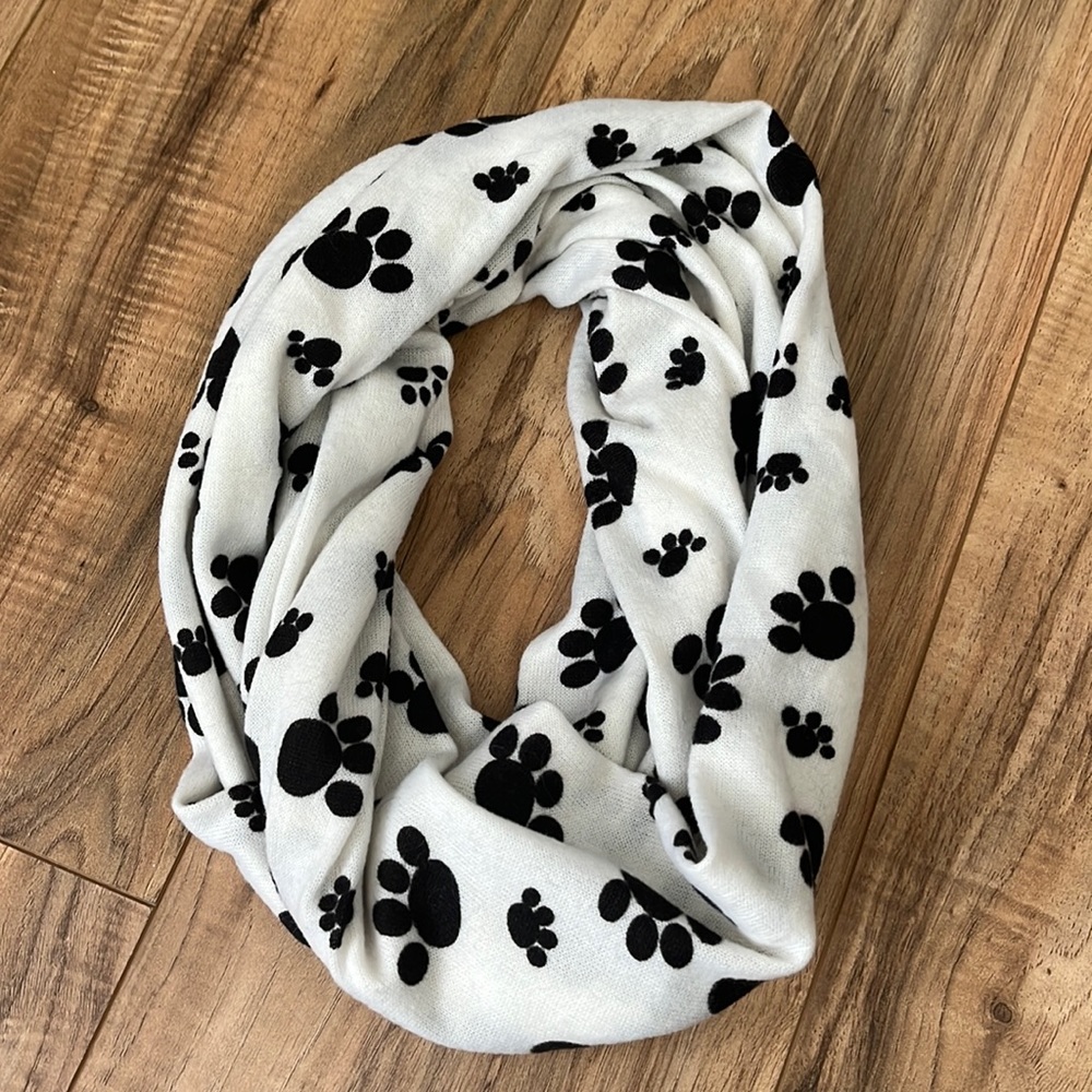 Dog paw print infinity scarf